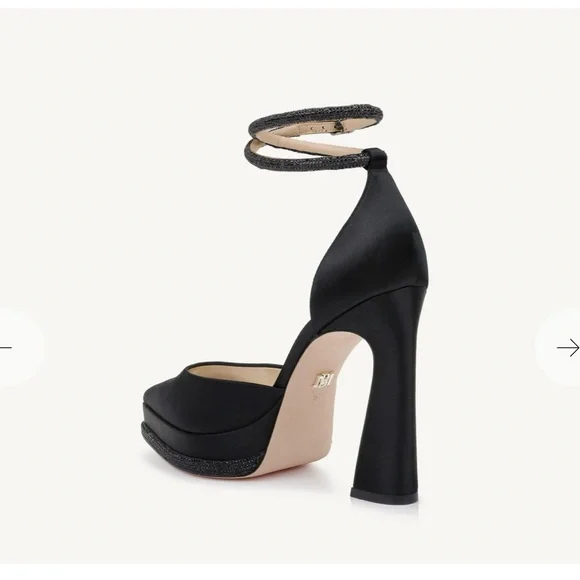 Badgley Mischka Black Ankle Strap Heels - Picture 3 of 4